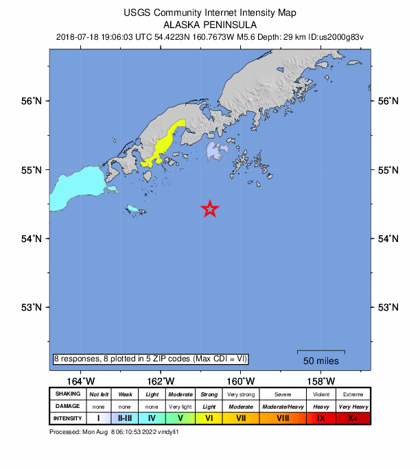 Did You Feel It? map: shaking reported by the public