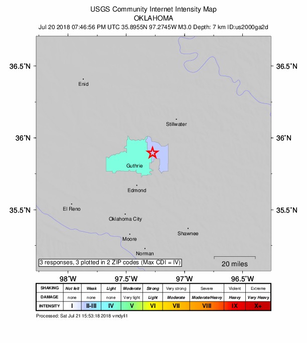 Did You Feel It? map: shaking reported by the public