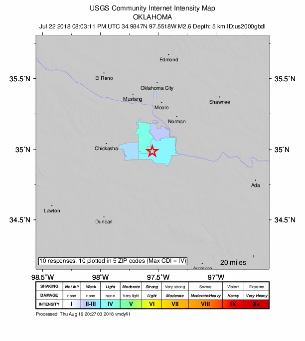 Did You Feel It? map: shaking reported by the public