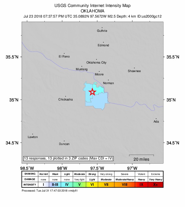Did You Feel It? map: shaking reported by the public