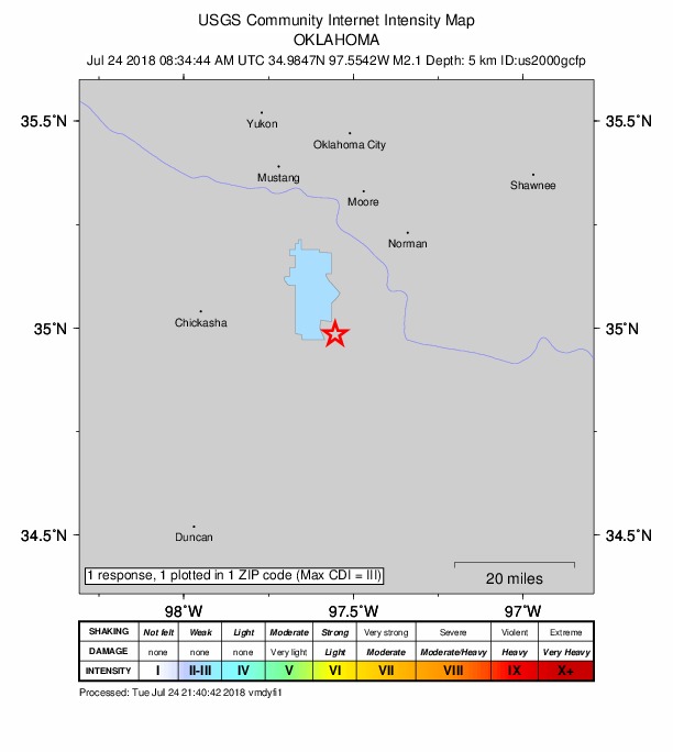 Did You Feel It? map: shaking reported by the public
