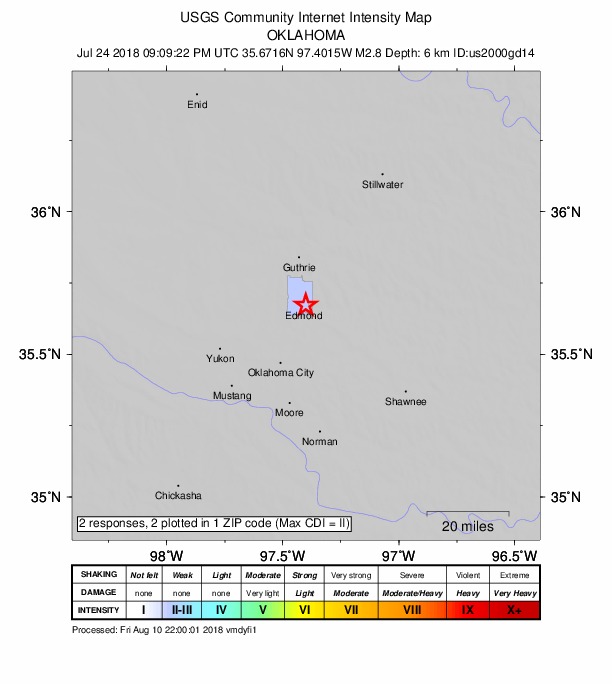 Did You Feel It? map: shaking reported by the public