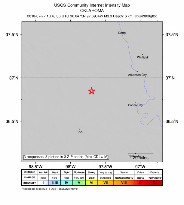Did You Feel It? map: shaking reported by the public