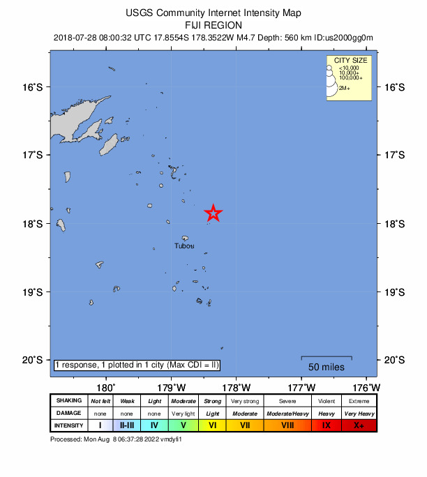 Did You Feel It? map: shaking reported by the public
