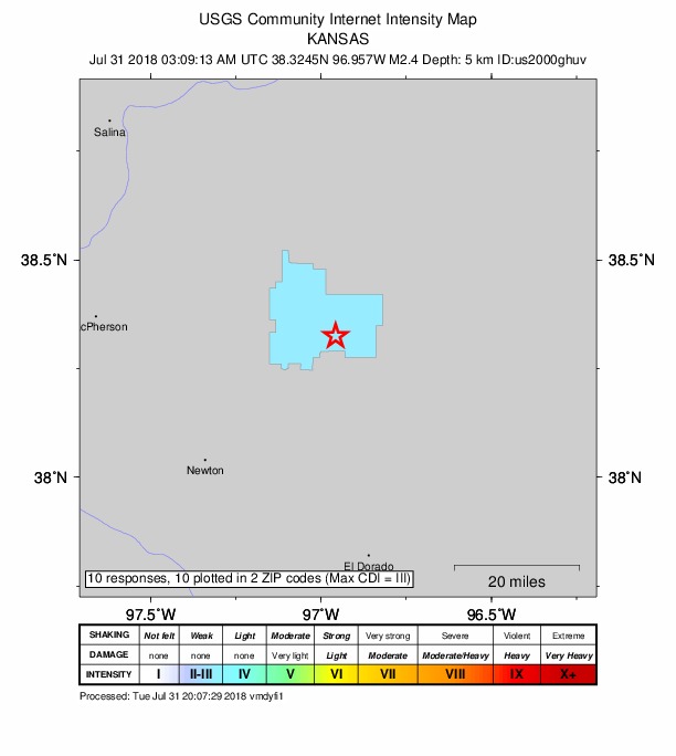 Did You Feel It? map: shaking reported by the public