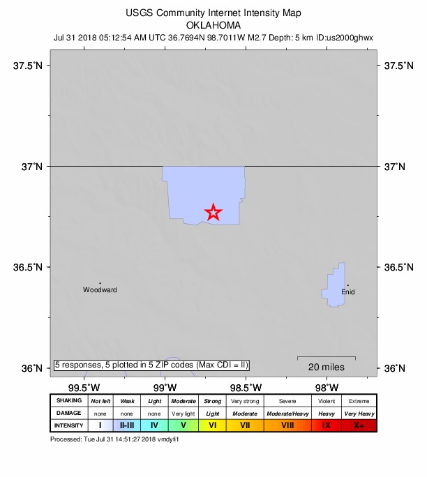 Did You Feel It? map: shaking reported by the public