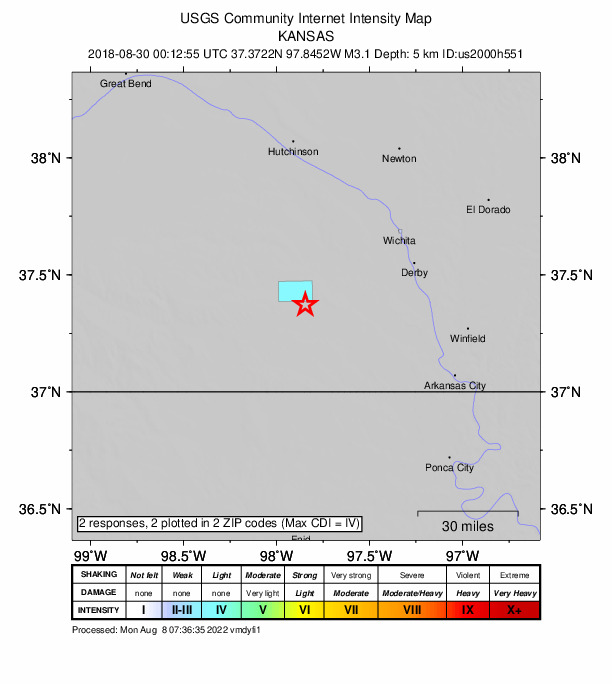 Did You Feel It? map: shaking reported by the public