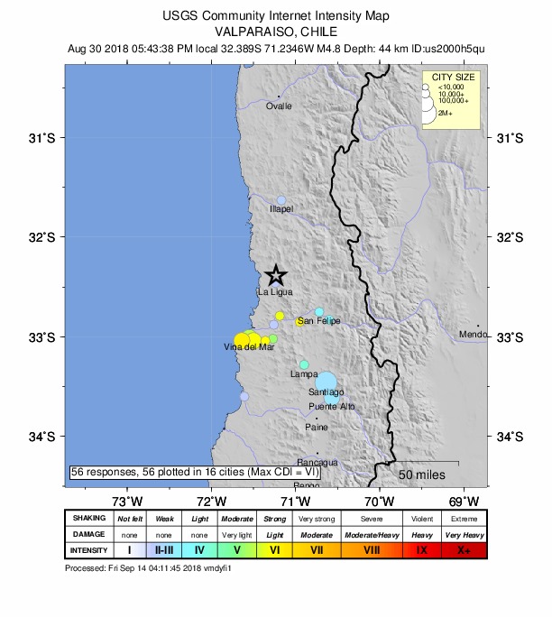 Did You Feel It? map: shaking reported by the public