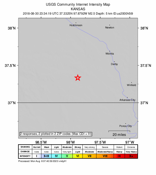 Did You Feel It? map: shaking reported by the public