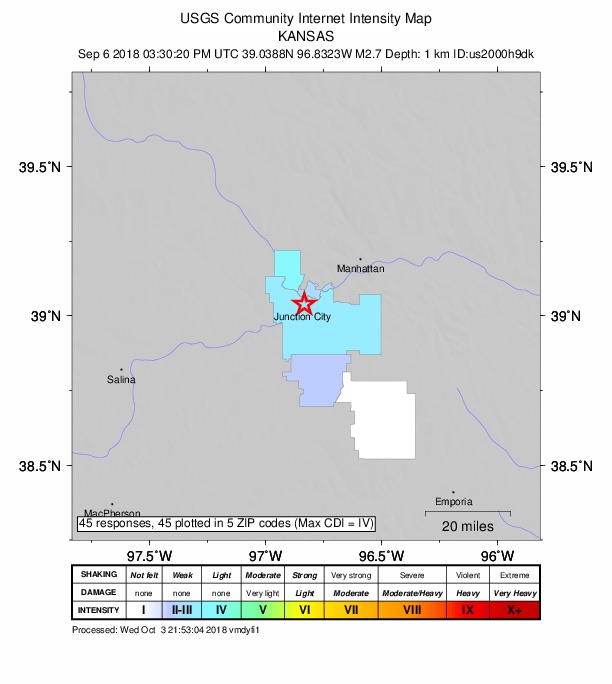 Did You Feel It? map: shaking reported by the public