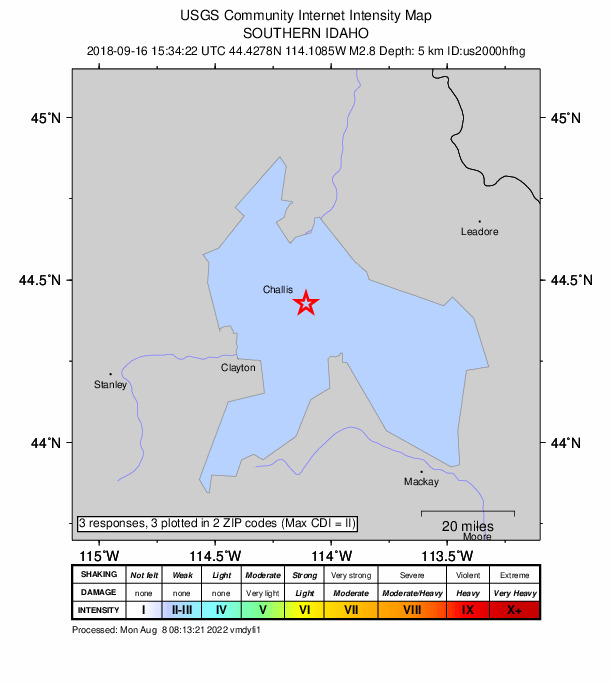Did You Feel It? map: shaking reported by the public
