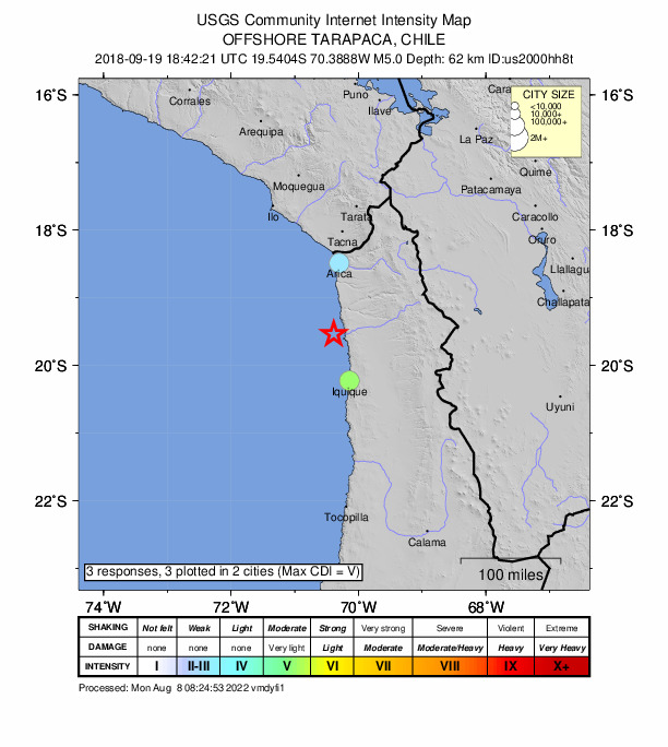 Did You Feel It? map: shaking reported by the public