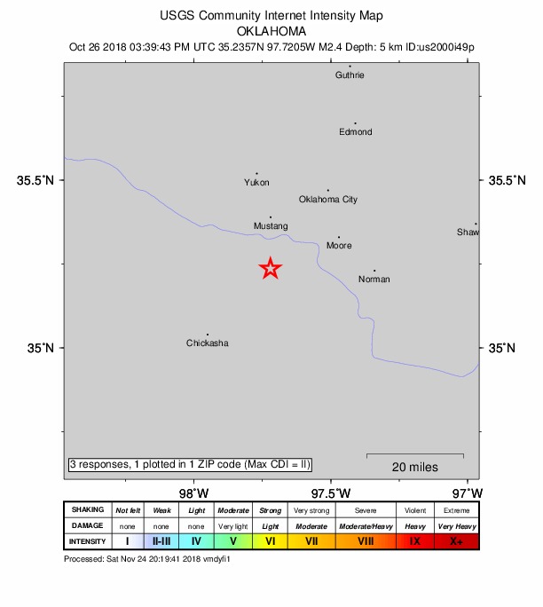 Did You Feel It? map: shaking reported by the public