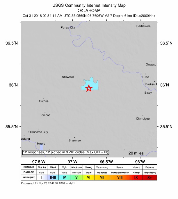 Did You Feel It? map: shaking reported by the public