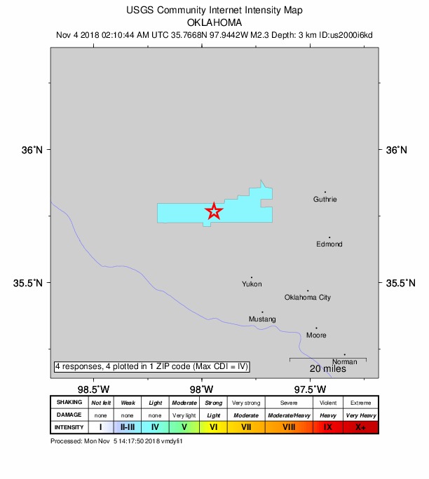 Did You Feel It? map: shaking reported by the public