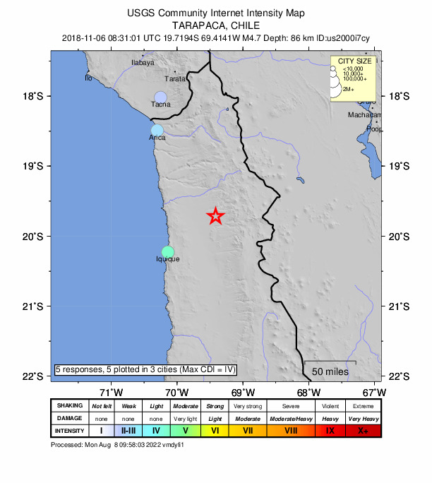 Did You Feel It? map: shaking reported by the public