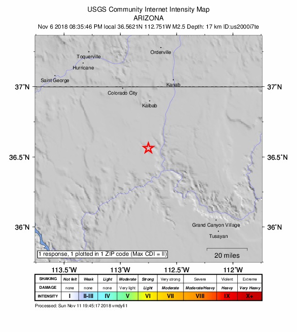 Did You Feel It? map: shaking reported by the public