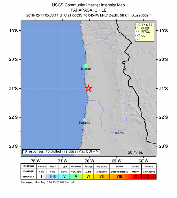 Did You Feel It? map: shaking reported by the public