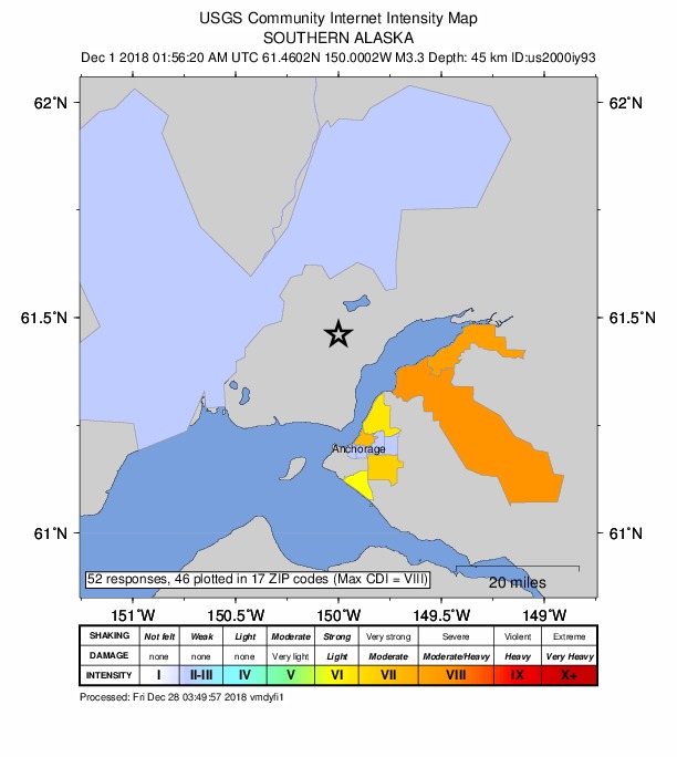 Did You Feel It? map: shaking reported by the public