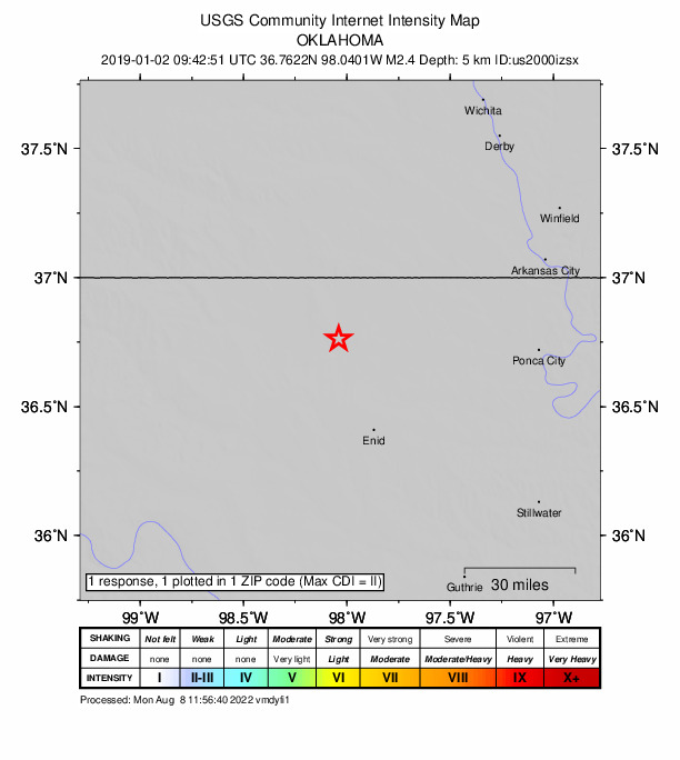 Did You Feel It? map: shaking reported by the public