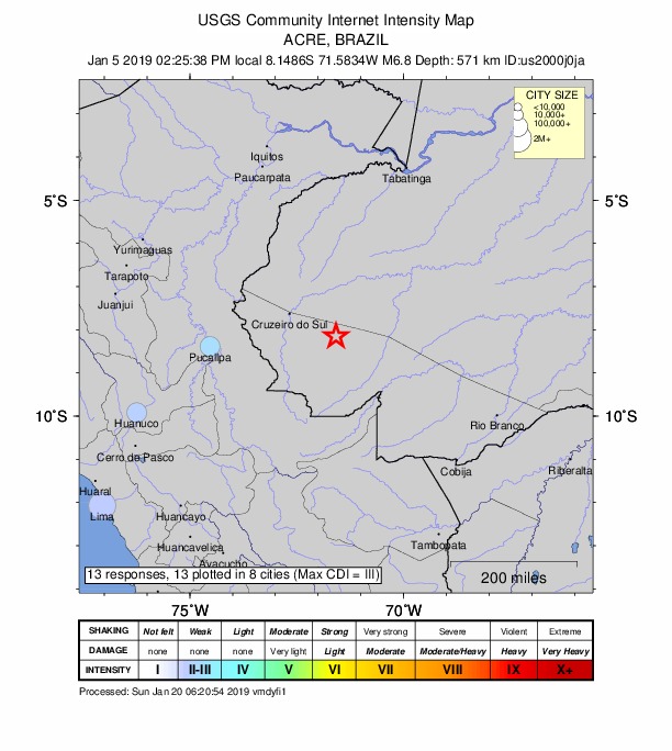 Did You Feel It? map: shaking reported by the public