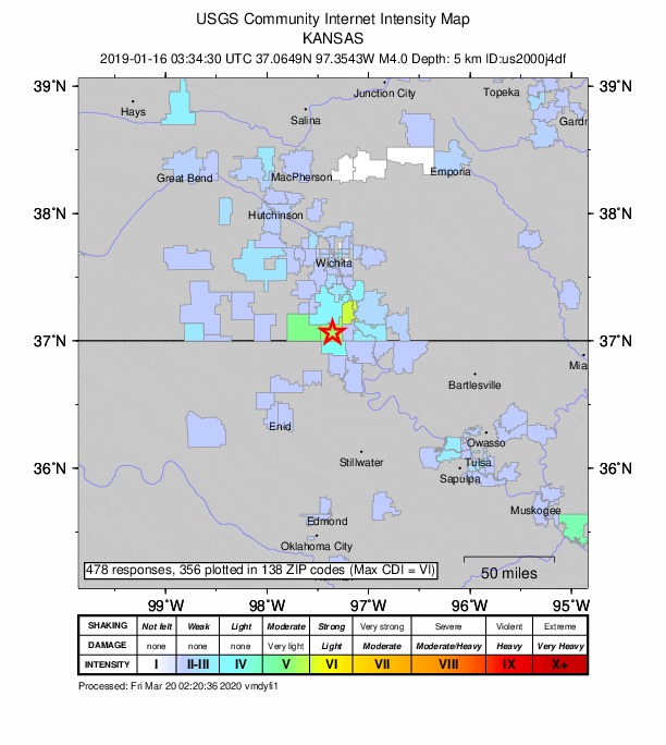 Did You Feel It? map: shaking reported by the public