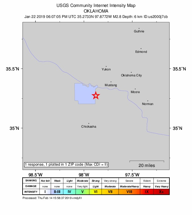 Did You Feel It? map: shaking reported by the public