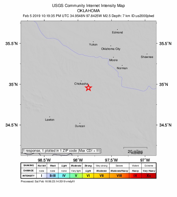 Did You Feel It? map: shaking reported by the public