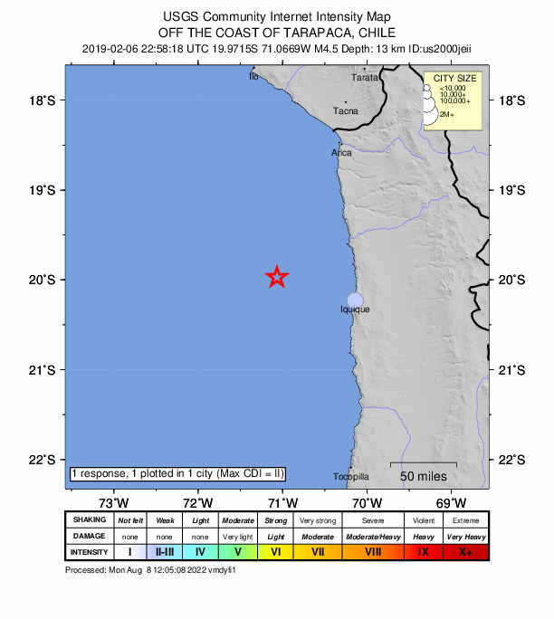 Did You Feel It? map: shaking reported by the public