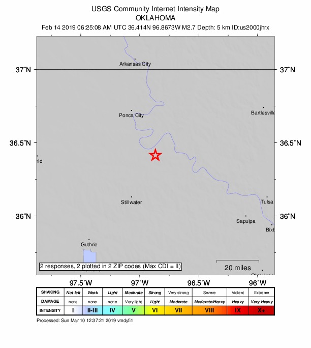 Did You Feel It? map: shaking reported by the public
