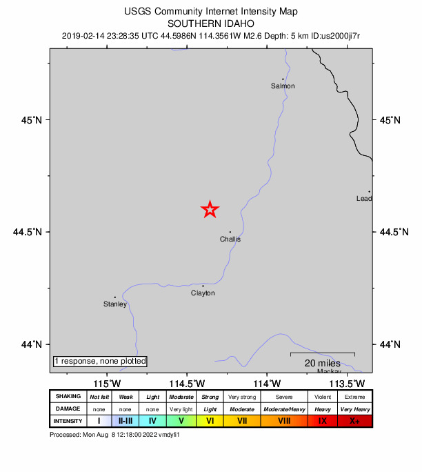 Did You Feel It? map: shaking reported by the public
