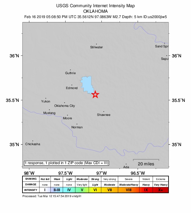 Did You Feel It? map: shaking reported by the public