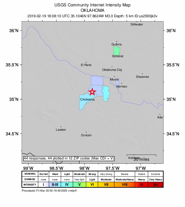 Did You Feel It? map: shaking reported by the public
