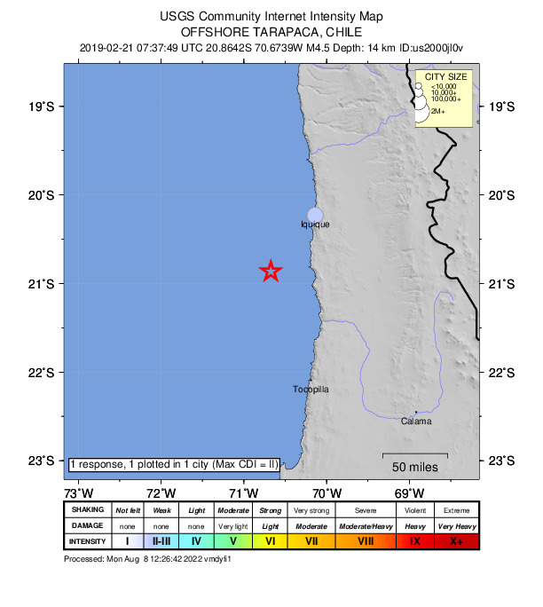 Did You Feel It? map: shaking reported by the public