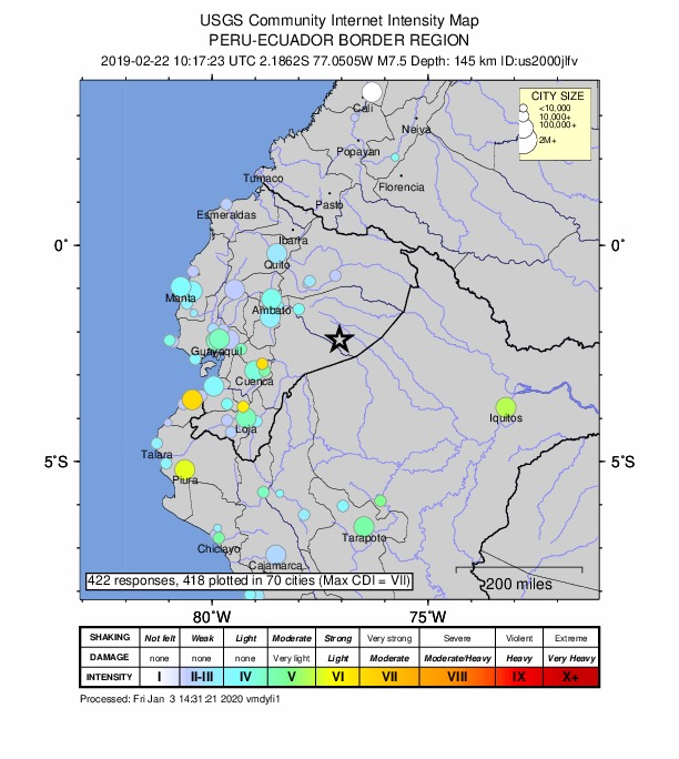 Did You Feel It? map: shaking reported by the public