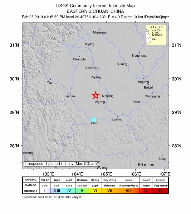 Did You Feel It? map: shaking reported by the public