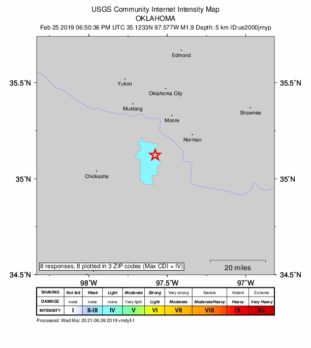 Did You Feel It? map: shaking reported by the public
