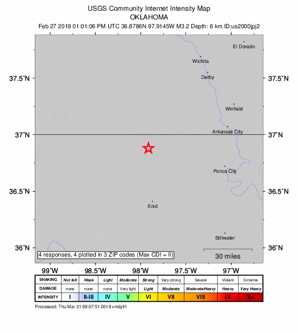 Did You Feel It? map: shaking reported by the public