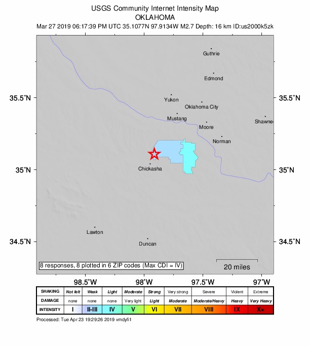 Did You Feel It? map: shaking reported by the public