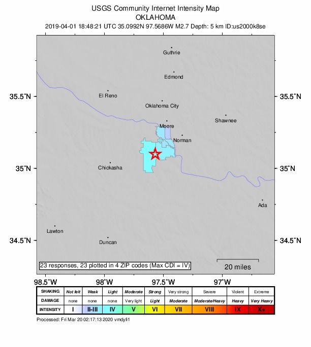 Did You Feel It? map: shaking reported by the public