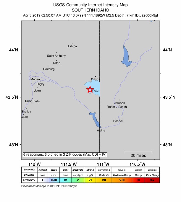 Did You Feel It? map: shaking reported by the public