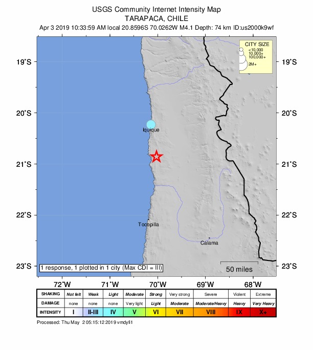 Did You Feel It? map: shaking reported by the public