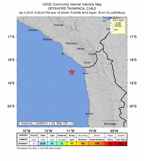 Did You Feel It? map: shaking reported by the public