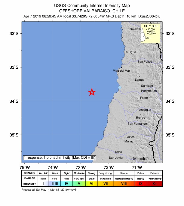 Did You Feel It? map: shaking reported by the public
