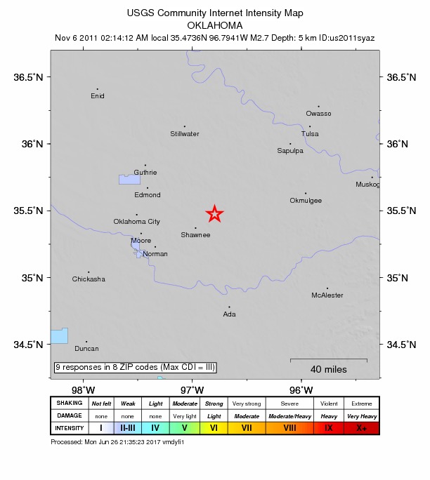 Did You Feel It? map: shaking reported by the public