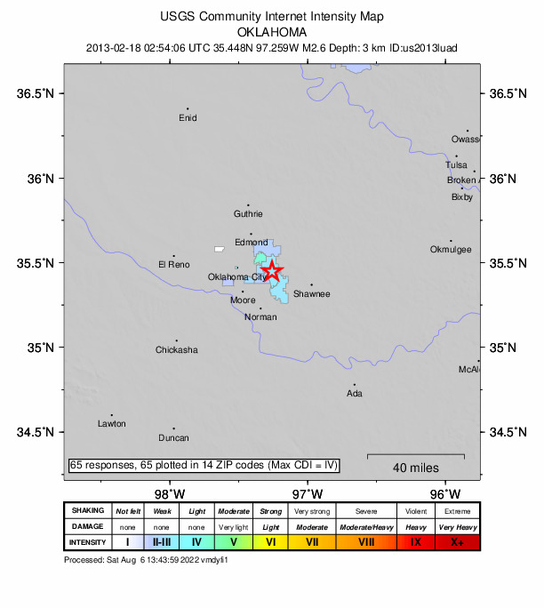 Did You Feel It? map: shaking reported by the public