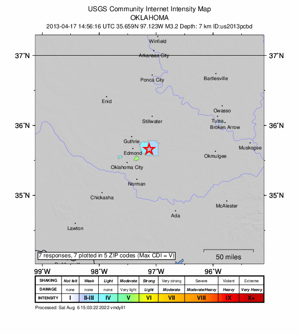 Did You Feel It? map: shaking reported by the public