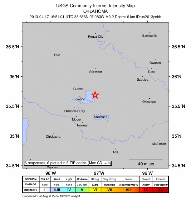 Did You Feel It? map: shaking reported by the public