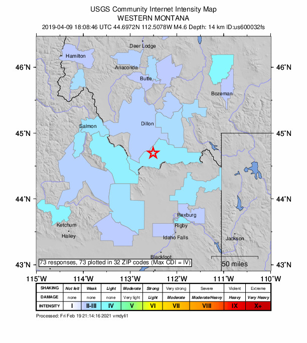 Did You Feel It? map: shaking reported by the public
