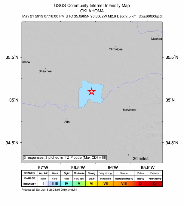 Did You Feel It? map: shaking reported by the public